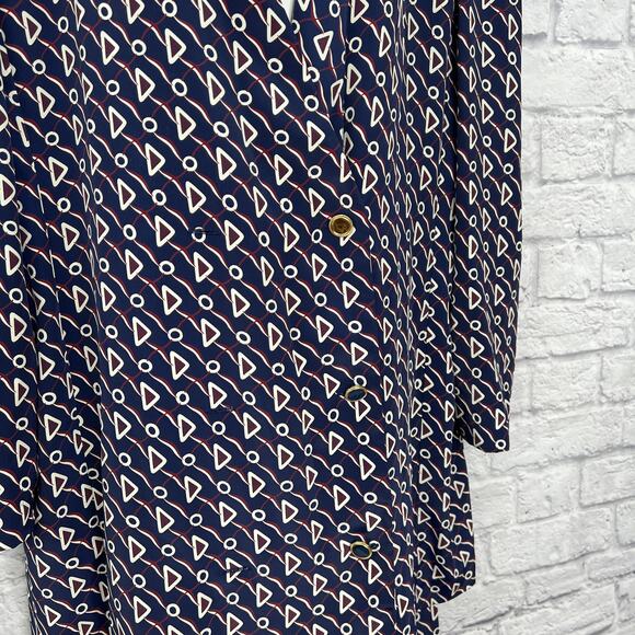 Vintage Liz Roberts Drop Waist Dress Modesty Inset 2 Piece Navy Blue Size 16/XL - Picture 4 of 8